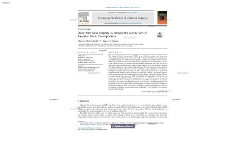 Using filter bank property to simplify the calculations ofEmpirical Mode Decomposition